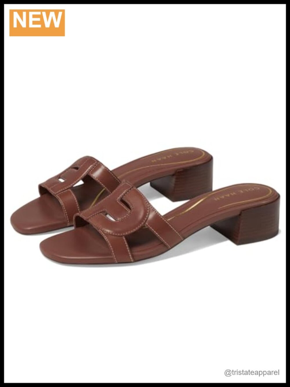Block Heel Mule Sandal Leather Ankle Strap Comfort Wedding Slide